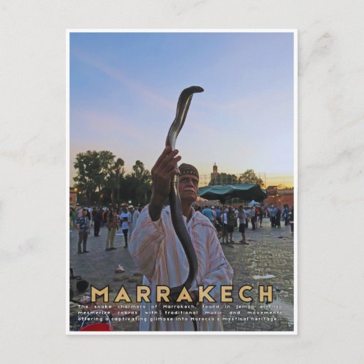 Prachtige Marrakech Medina Snake Charmer Briefkaart (Voorkant)
