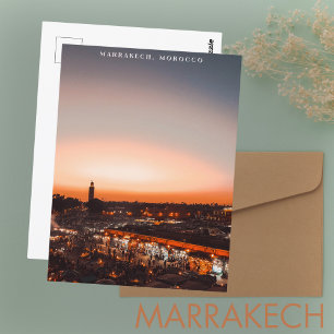 Prachtige Marrakech Red Medina zonsondergang Briefkaart