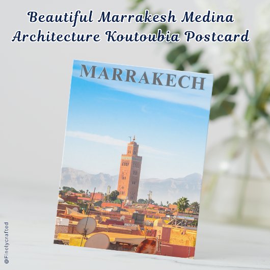 Prachtige Marrakesh Medina Architectuur Koutoubia Briefkaart