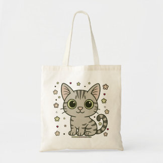 Prachtige Maya Bloemen Tabby Kat Tote Bag
