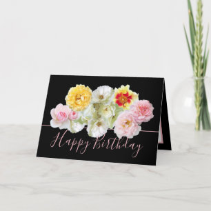 Prachtige meerkleurige Rozen Floral Bouquet Verjaa Kaart