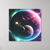 Prachtige melkweg door buitenruimtetuigen canvas afdruk (Voorkant)