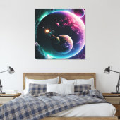 Prachtige melkweg door buitenruimtetuigen canvas afdruk (Insitu (Slaapkamer))