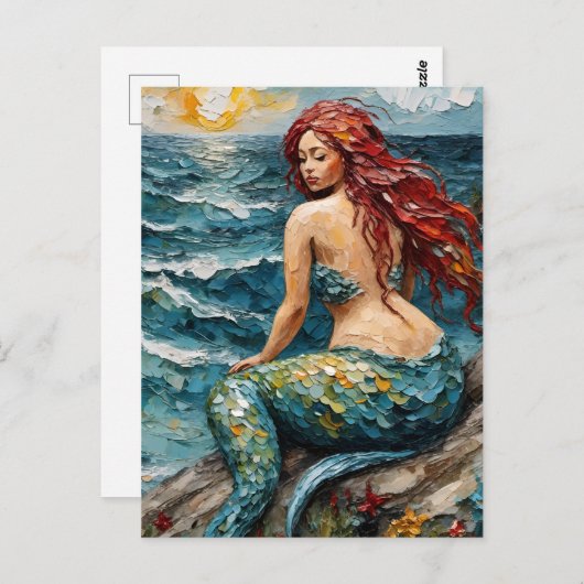 Prachtige Mermaid Briefkaart (Voorkant / Achterkant)