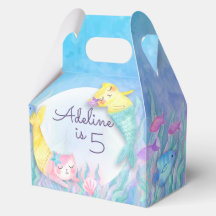 Prachtige Mermaid Cat (Mercat) thema feestdozen