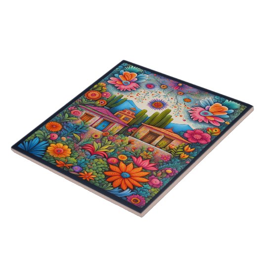 Prachtige Mexicaanse kunst Tegeltje (Zijkant)