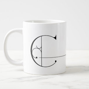 Prachtige minimalistische legant monogram C Extra Grote Beker