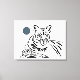 Prachtige minimalistische Mountain Lion Canvas Art Afdruk