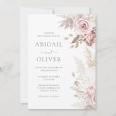 Prachtige moderne blos bloemen bruiloft kaart (Voorkant)