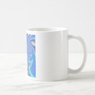 Prachtige moderne cyaan blauwe batik caleidoscoop  koffiemok