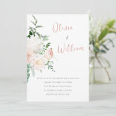 Prachtige moderne Floral Wedding Kaart (Staand voorkant)