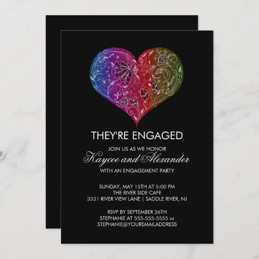 Prachtige moderne Verlovingen Kaart (Voorkant / Achterkant)