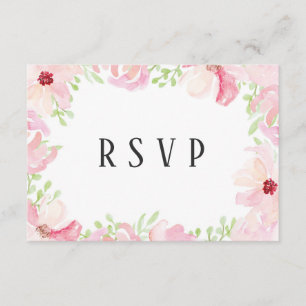 Prachtige moderne Waterverf Anemone Flower RSVP Kaartje