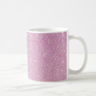 Prachtige, modieuze zachte paarse glitter koffiemok