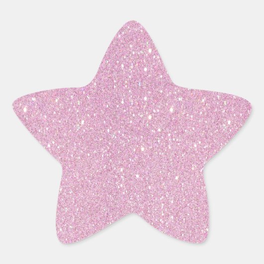 Prachtige, modieuze zachte paarse glitter ster sticker (Voorkant)