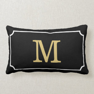 Prachtige monogram Geom Pattern Lumbar Sierkussen Kussen