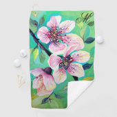 Prachtige monogram van de Japanse Sakura Cherry Golfhanddoek (Insitu)