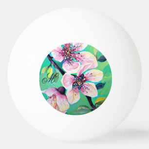 Prachtige monogram van de Japanse Sakura Cherry Pingpongballen
