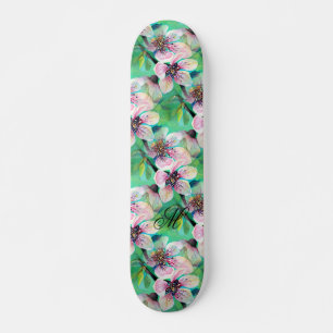 Prachtige monogram van de Japanse Sakura Cherry Skateboard