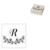 Prachtige monogram van Leafy Wreath Rubberstempel (Gestempeld)