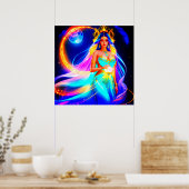 Prachtige Moon Godin Poster (Keuken)