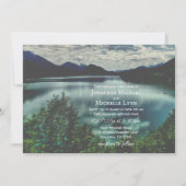 Prachtige Mountain Lake Reflections bruiloft Kaart (Achterkant)