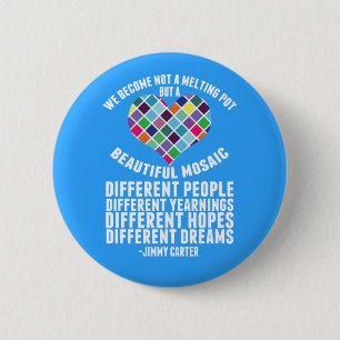 Prachtige mozaïek van Diversity Quote Ronde Button 5,7 Cm