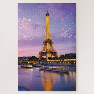 Prachtige nachtscène van de Eiffeltoren in Parijs Legpuzzel