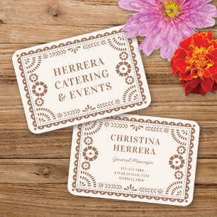 Prachtige Neutral Papel Picado Catering Stylist Visitekaartje