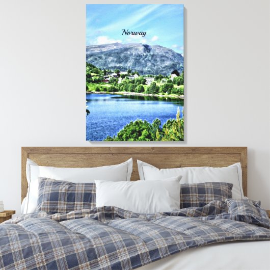 Prachtige Noorwegen, schilderachtig landschap Canvas Afdruk (Insitu (Slaapkamer))
