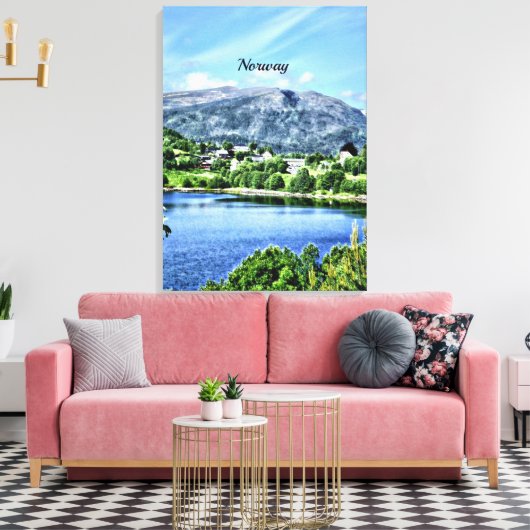 Prachtige Noorwegen, schilderachtig landschap Canvas Afdruk (Insitu (Woonkamer))