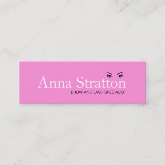 Prachtige ogen Roze as en Brows Mini Visitekaartje (Voorkant)