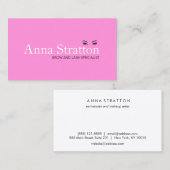 Prachtige ogen Roze as en Brows Visitekaartje (Voorkant / Achterkant)