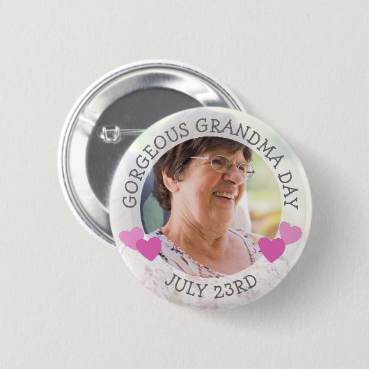 Prachtige oma dag juli 23 gepersonaliseerde Button (Voorkant /achterkant)