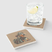 Prachtige Onderzetter van Dachshund Marble (Zijkant)