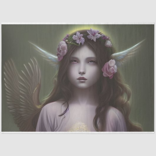 Prachtige ontkoppeling van Floral Angel Tissuepapier (Voorkant)