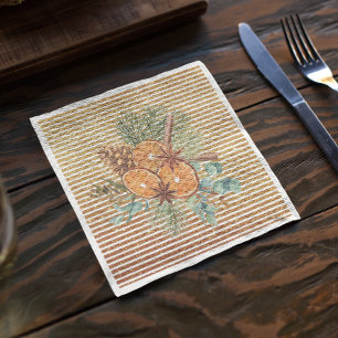 Prachtige Oranje dunne ruggengraat met kerst Servet