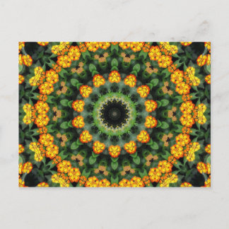 Prachtige Oranje en gele Lantana Kaleidoscoop 2 Briefkaart