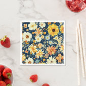 Prachtige oranje-gele en delicate witte bloemen servet (Insitu)