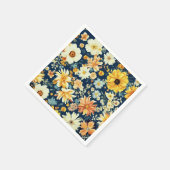 Prachtige oranje-gele en delicate witte bloemen servet (Hoek)