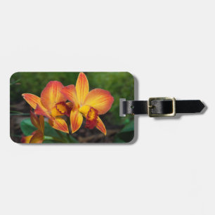 Prachtige oranje gele Rhyncattleanthe orchidee Bagagelabel