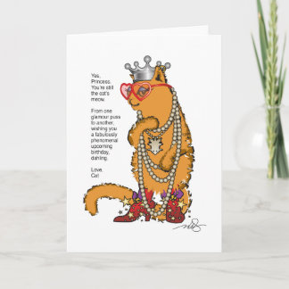 Prachtige oranje kat Glamour Puss Kaart