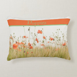 Prachtige Oranje papaverventiel, aanpasbaar. Accent Kussen