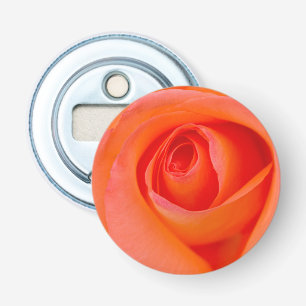 Prachtige oranje roos knop button flesopener