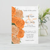 Prachtige Oranje Roos Vloerbruiloft Uitnodigingen  (Staand voorkant)