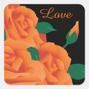 Prachtige Oranje Rozen Vierkante Sticker