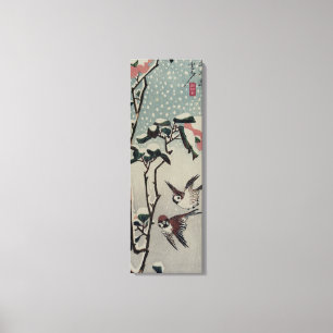 Prachtige oude Japanse schilderijen van vogels en Canvas Afdruk