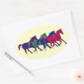 prachtige paarden ovale sticker (Envelop)