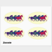 prachtige paarden ovale sticker (Vel)