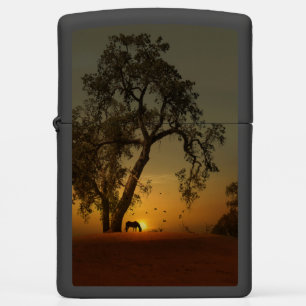 Prachtige paardjes en eikenboom Zippo Lighter